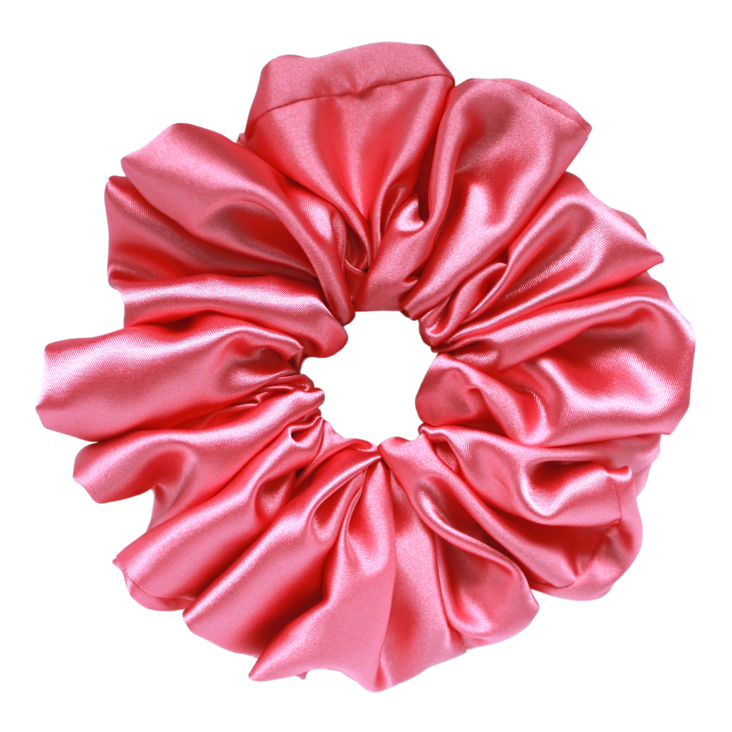 Coral Satin Scrunchie