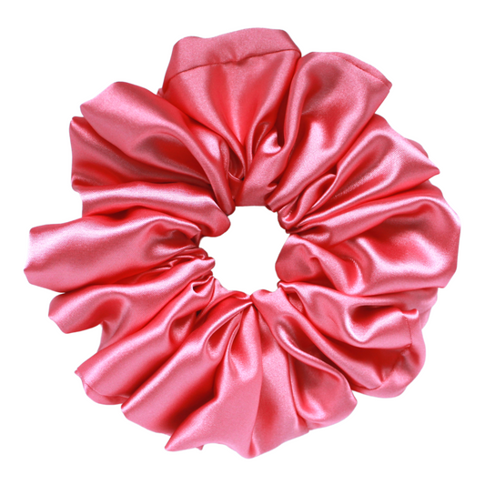 Coral Satin Scrunchie