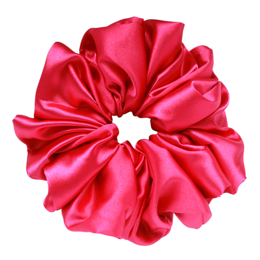 Fuchsia Satin Scrunchie