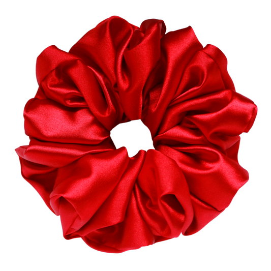 Dark Red Satin Scrunchie