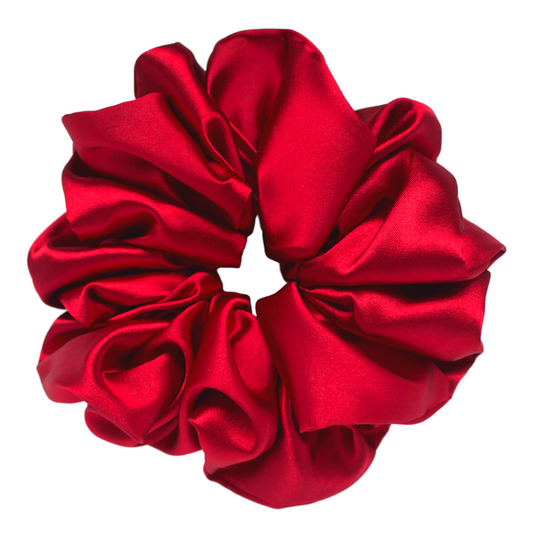 Burgundy Satin Scrunchie