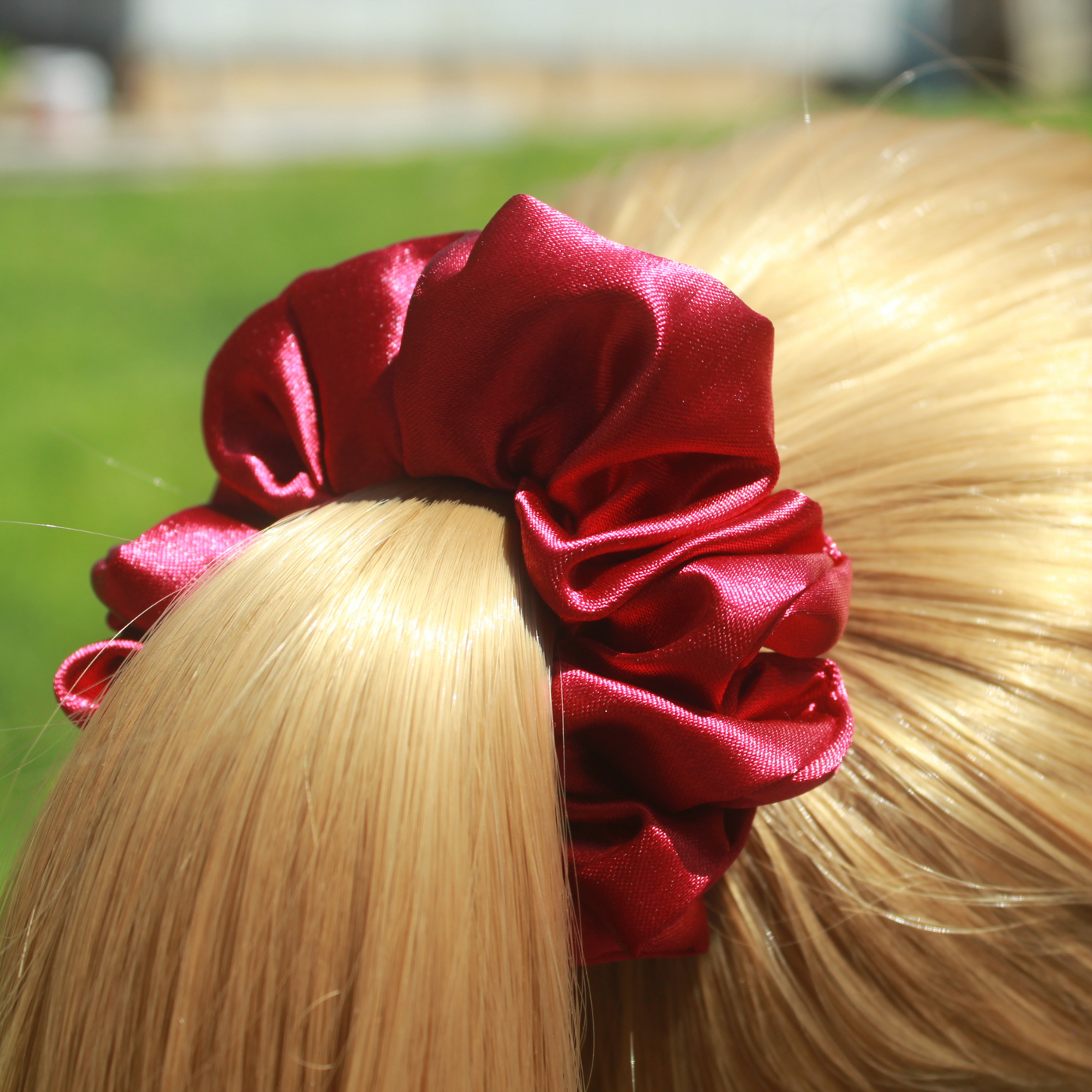 Burgundy Satin Scrunchie