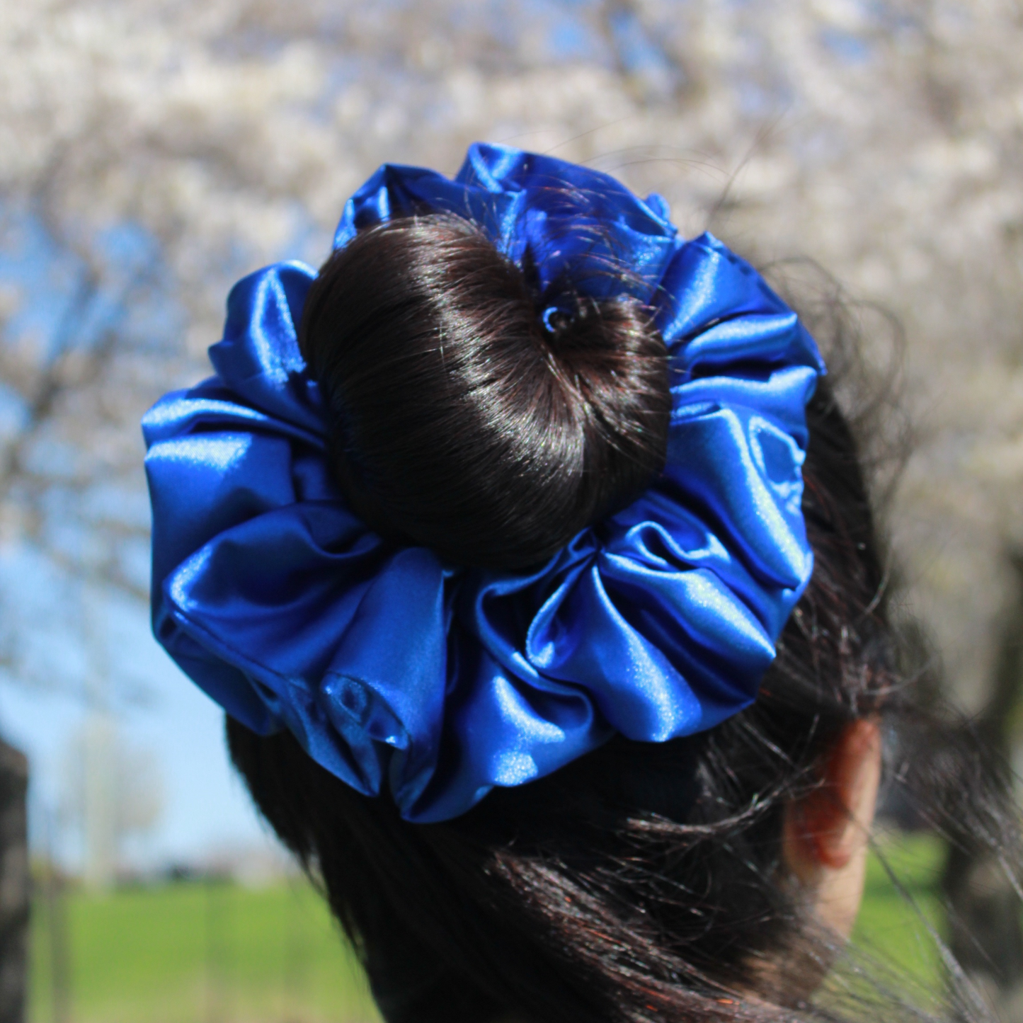 Royal Blue Satin Scrunchie