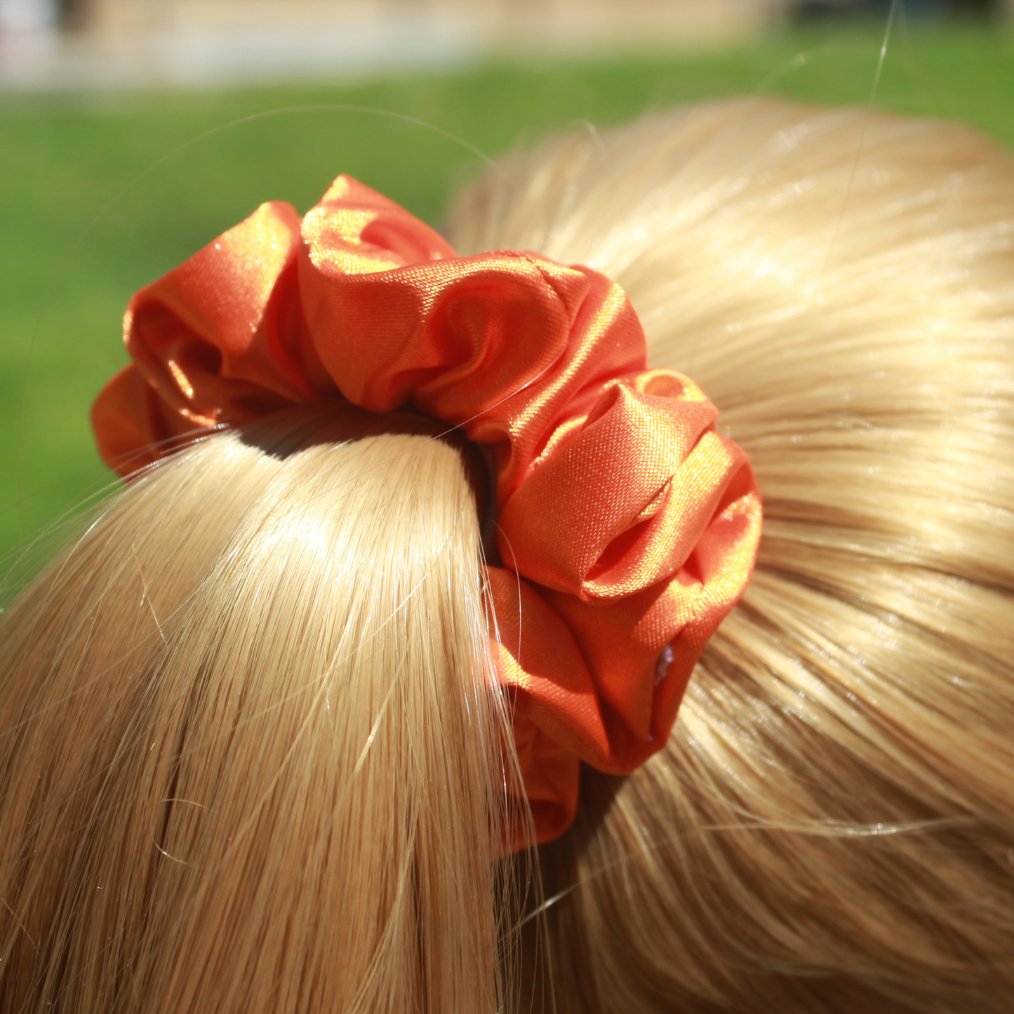 Orange Satin Scrunchie