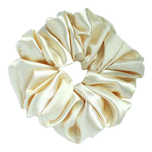 Beige Satin Scrunchie