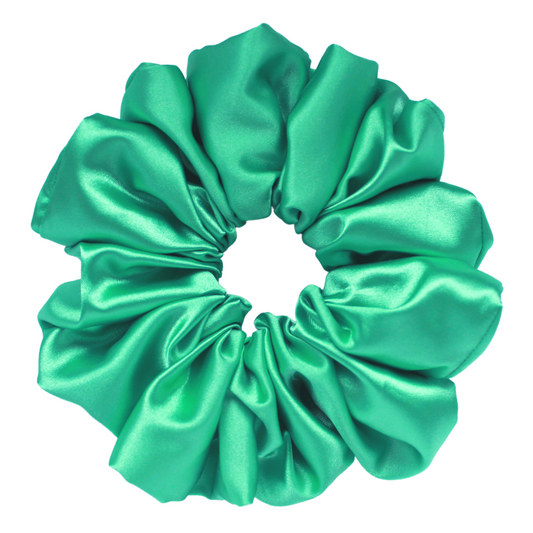 Aqua Green Satin Scrunchie