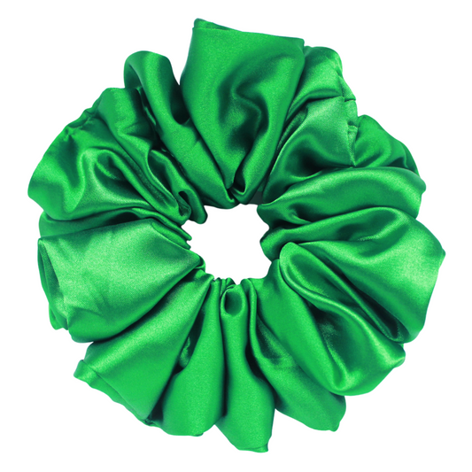 Kelly Green Satin Scrunchie