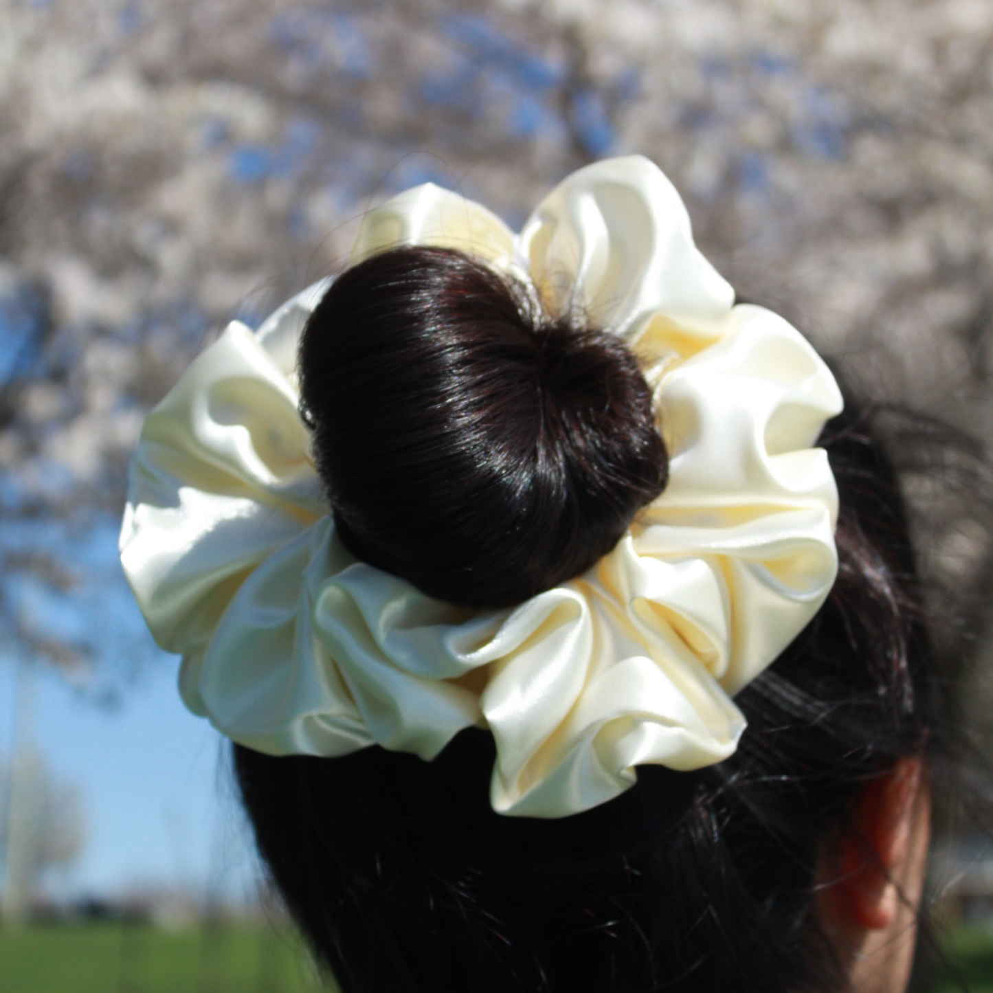 Off-White Satin Scrunchie