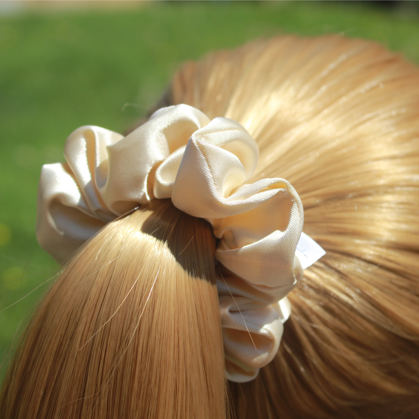 Beige Satin Scrunchie