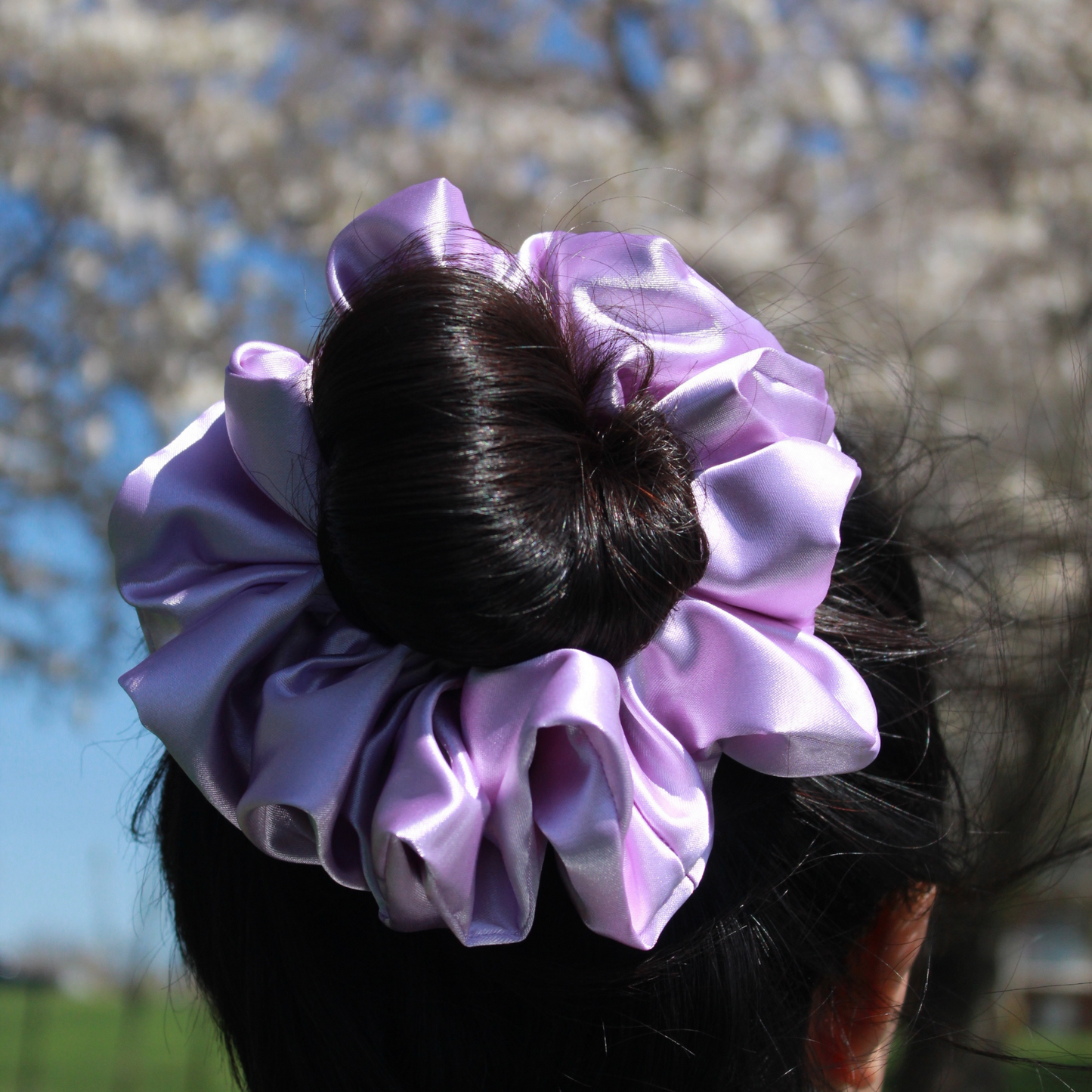 Lavender Satin Scrunchie
