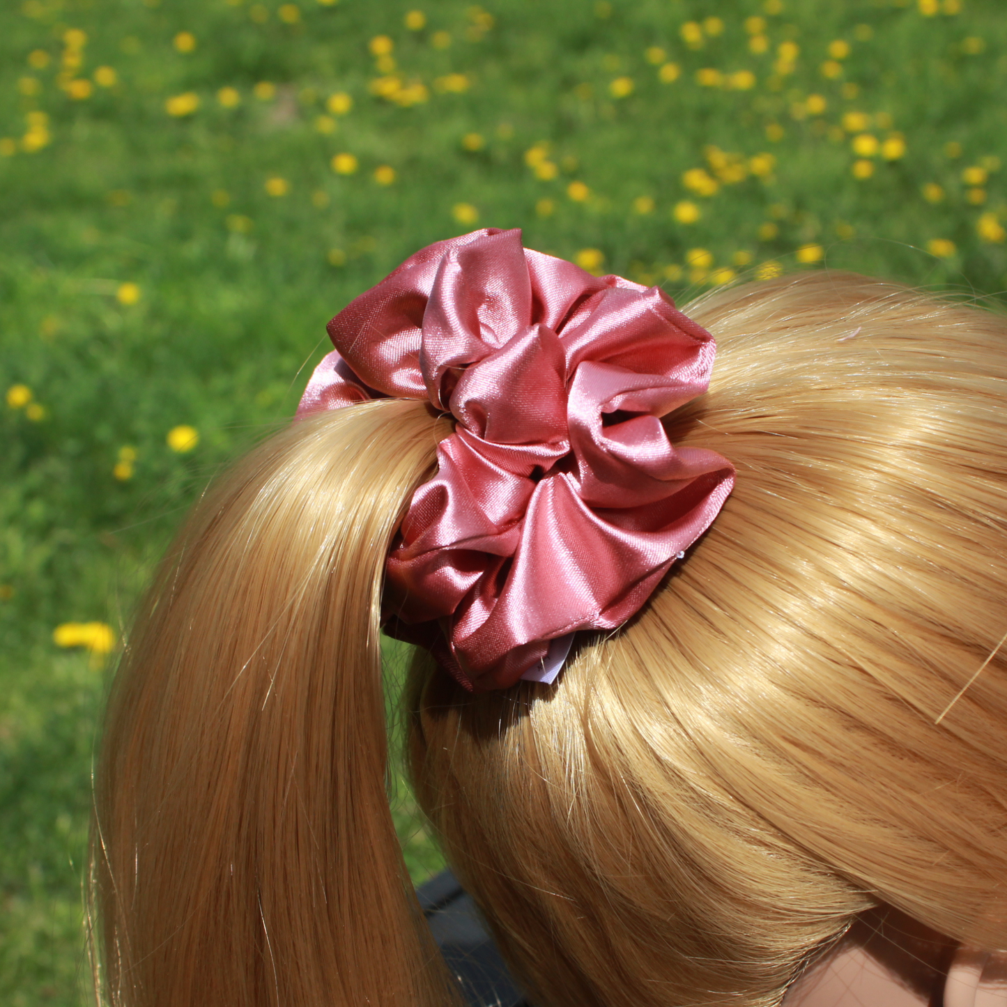Dusty Rose Satin Scrunchie