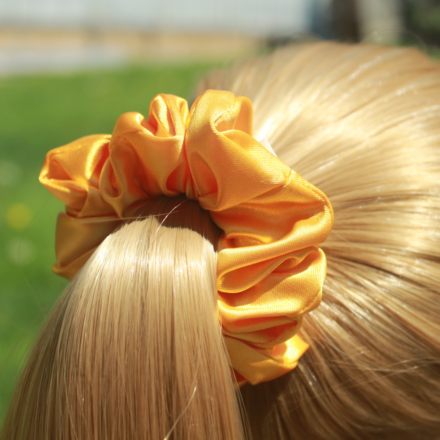 Sunflower Yellow Satin Scrunchie