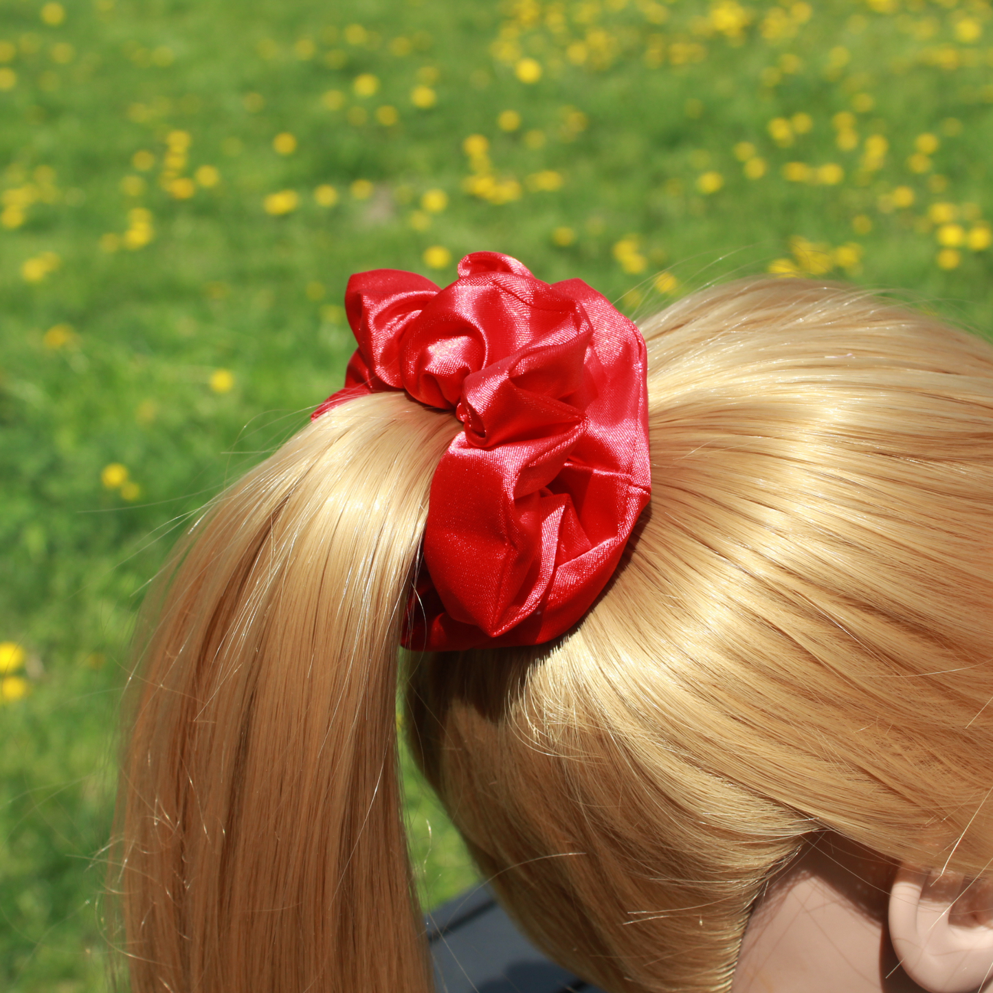 Red Satin Scrunchie