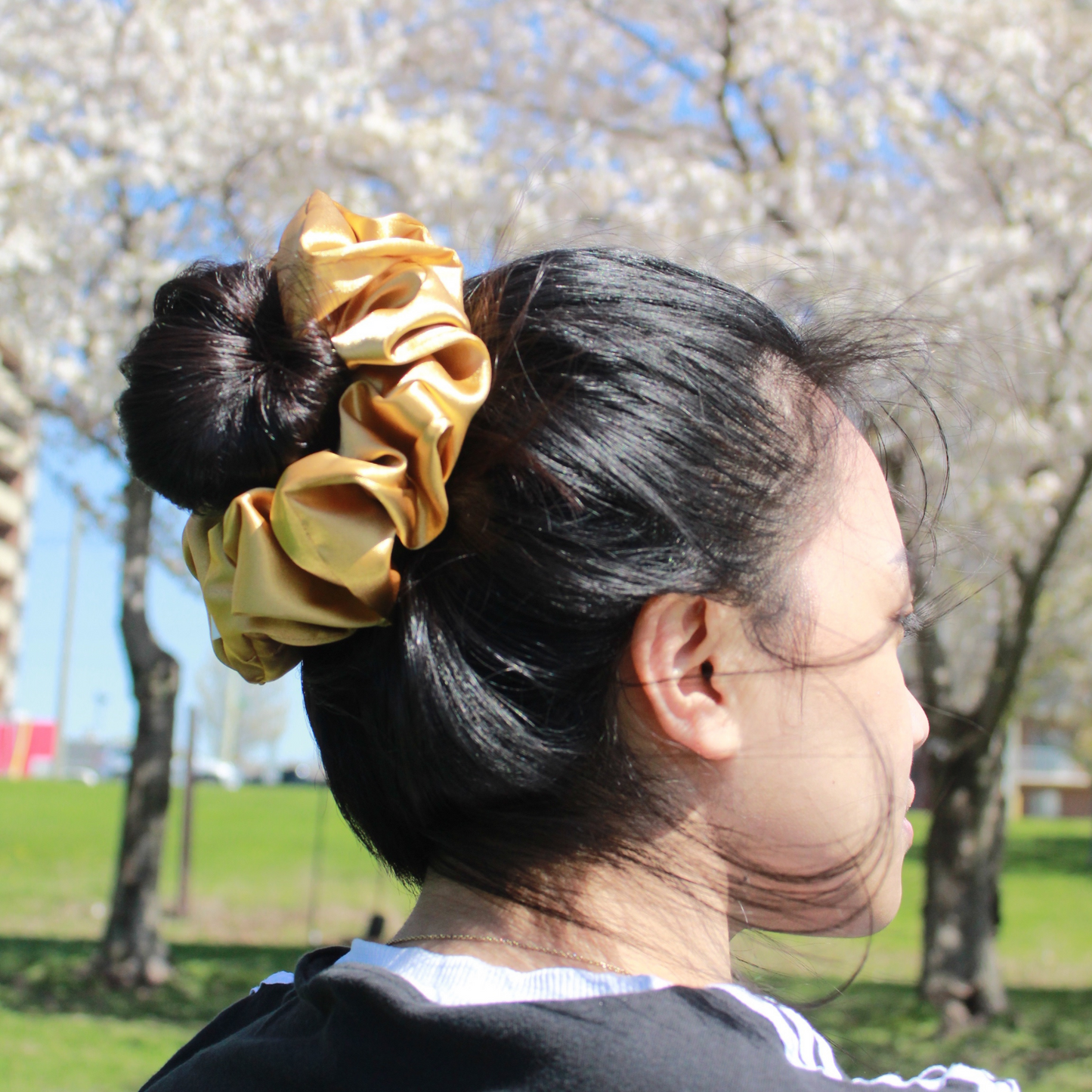 Gold Satin Scrunchie