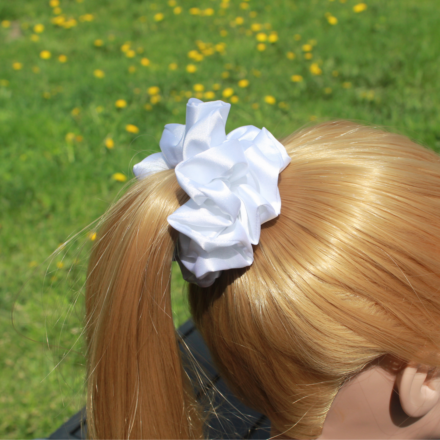 White Satin Scrunchie