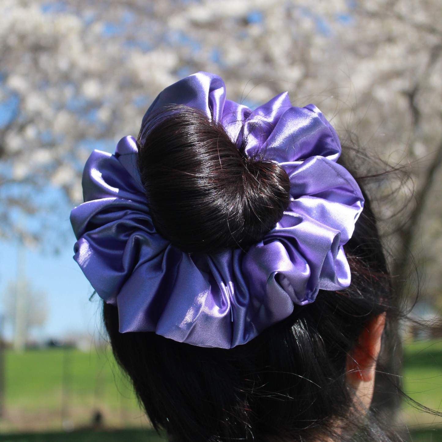 Lilac Satin Scrunchie