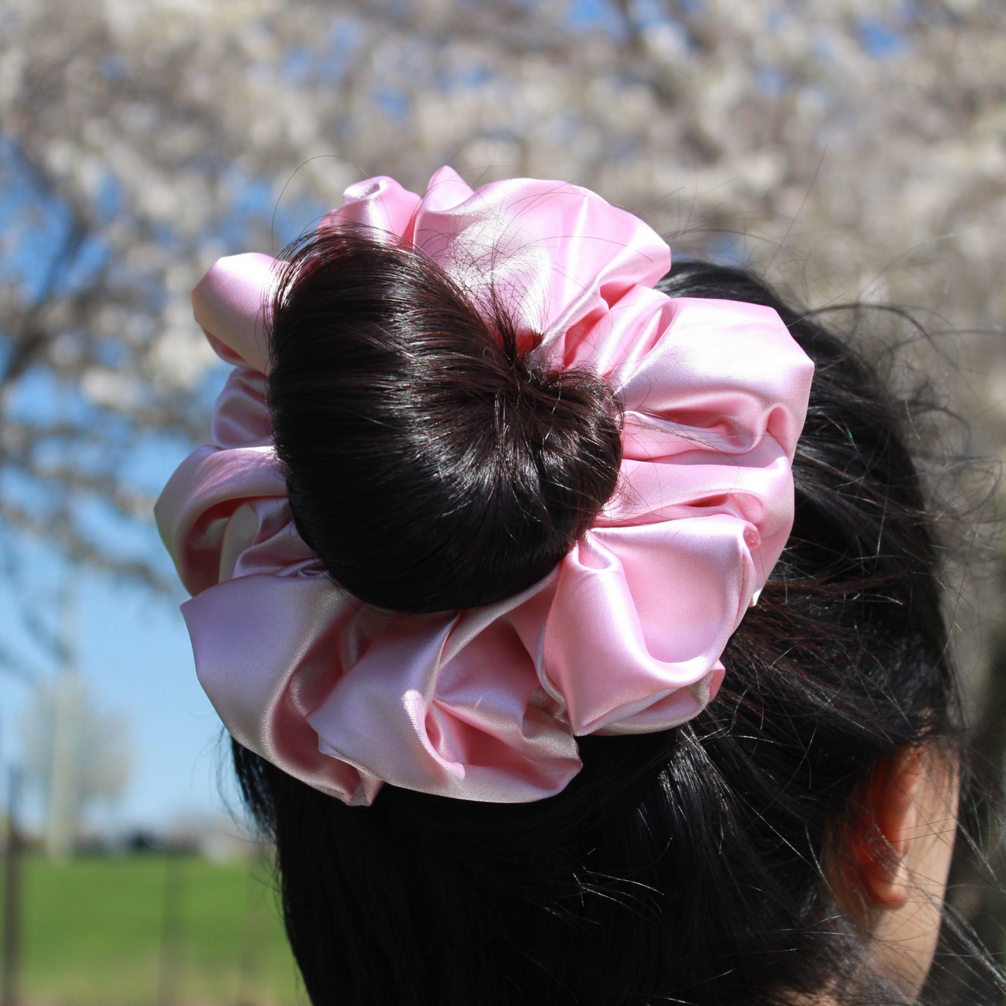 Light Pink Satin Scrunchie