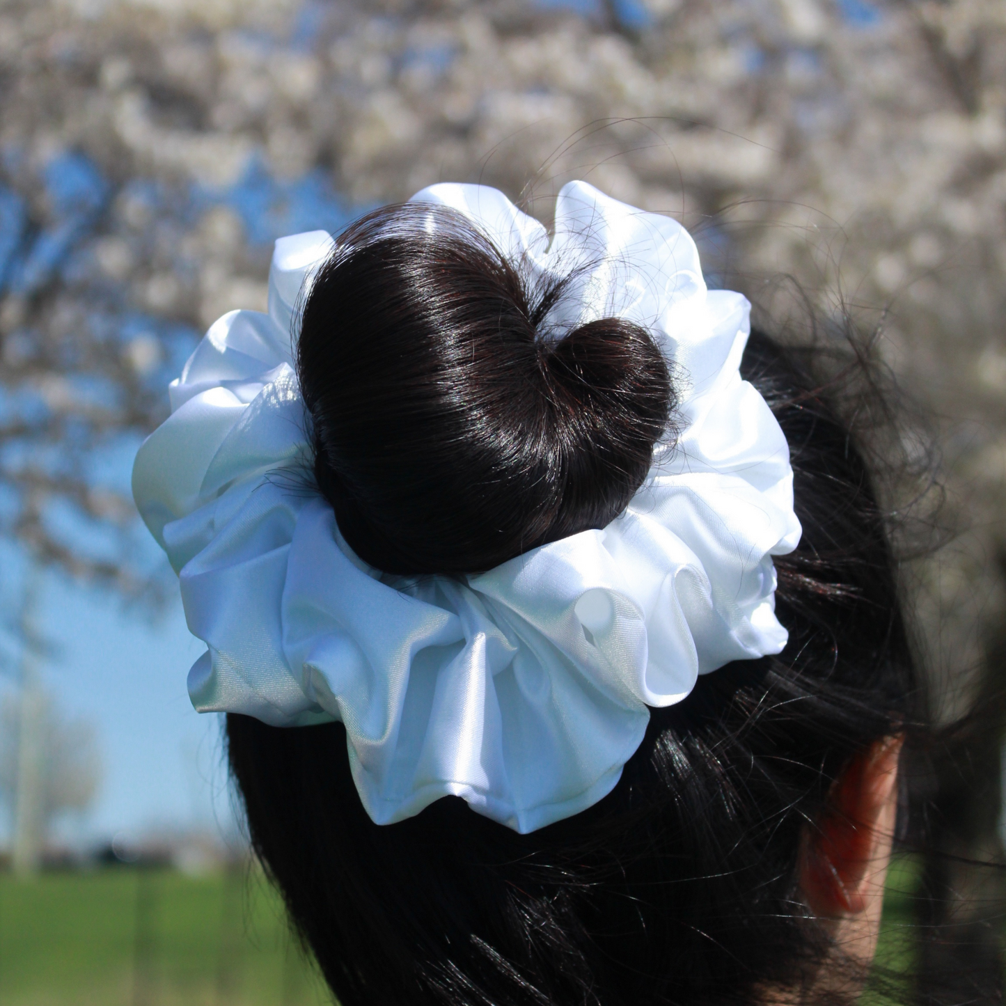 White Satin Scrunchie