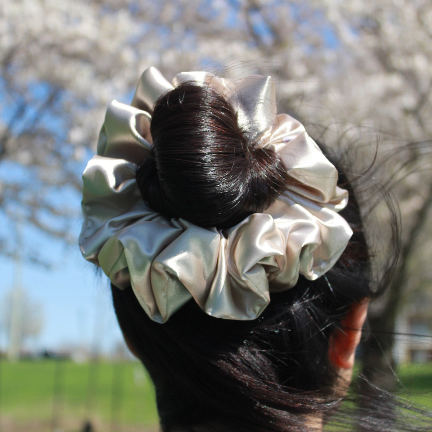 Champagne Satin Scrunchie