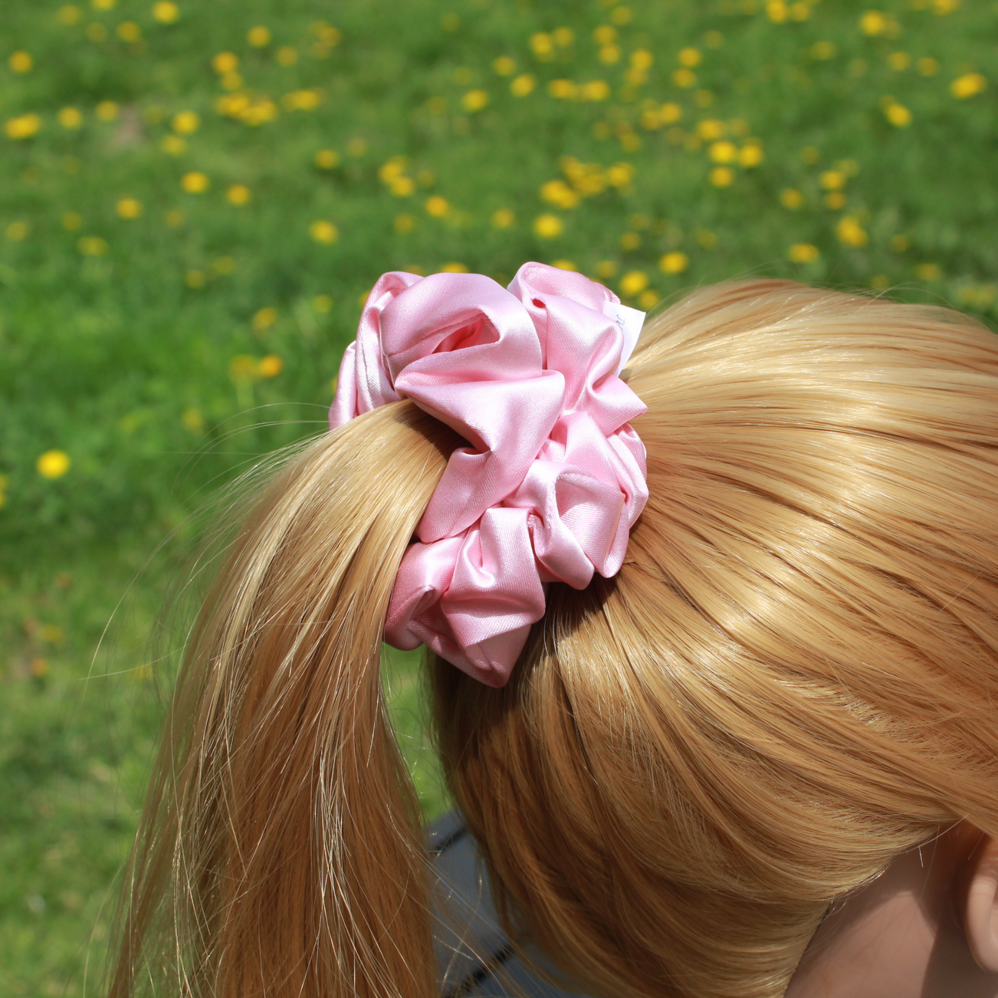 Light Pink Satin Scrunchie