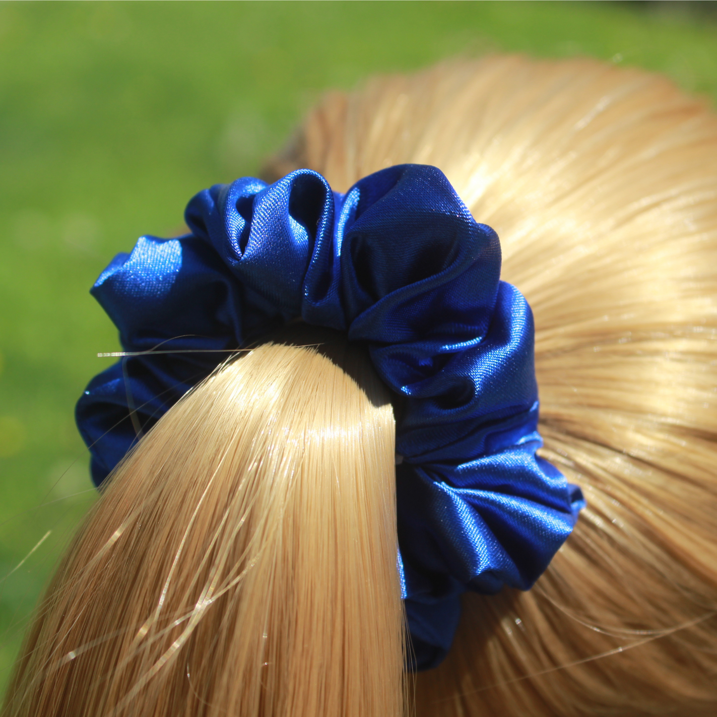Royal Blue Satin Scrunchie
