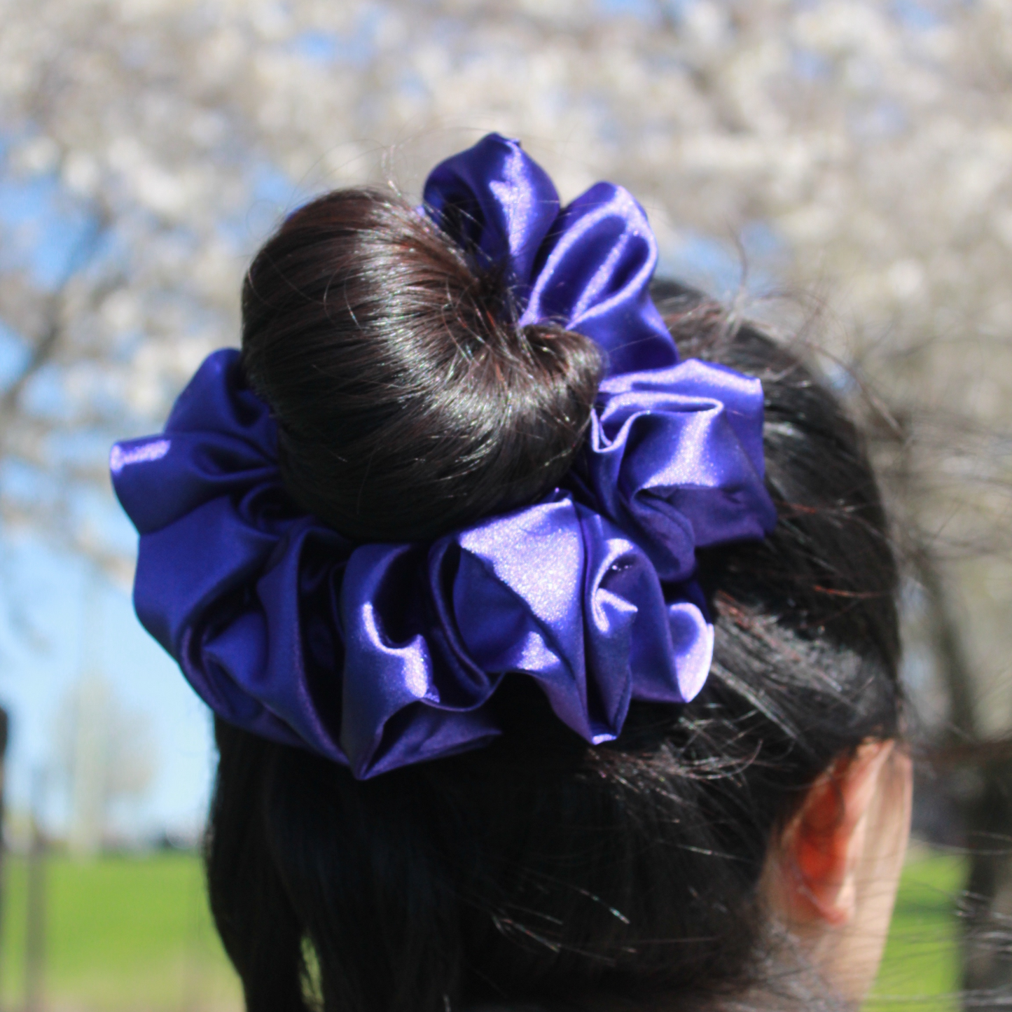 Purple Satin Scrunchie