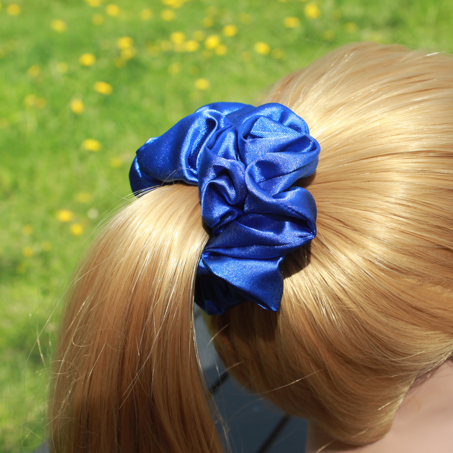 Royal Blue Satin Scrunchie
