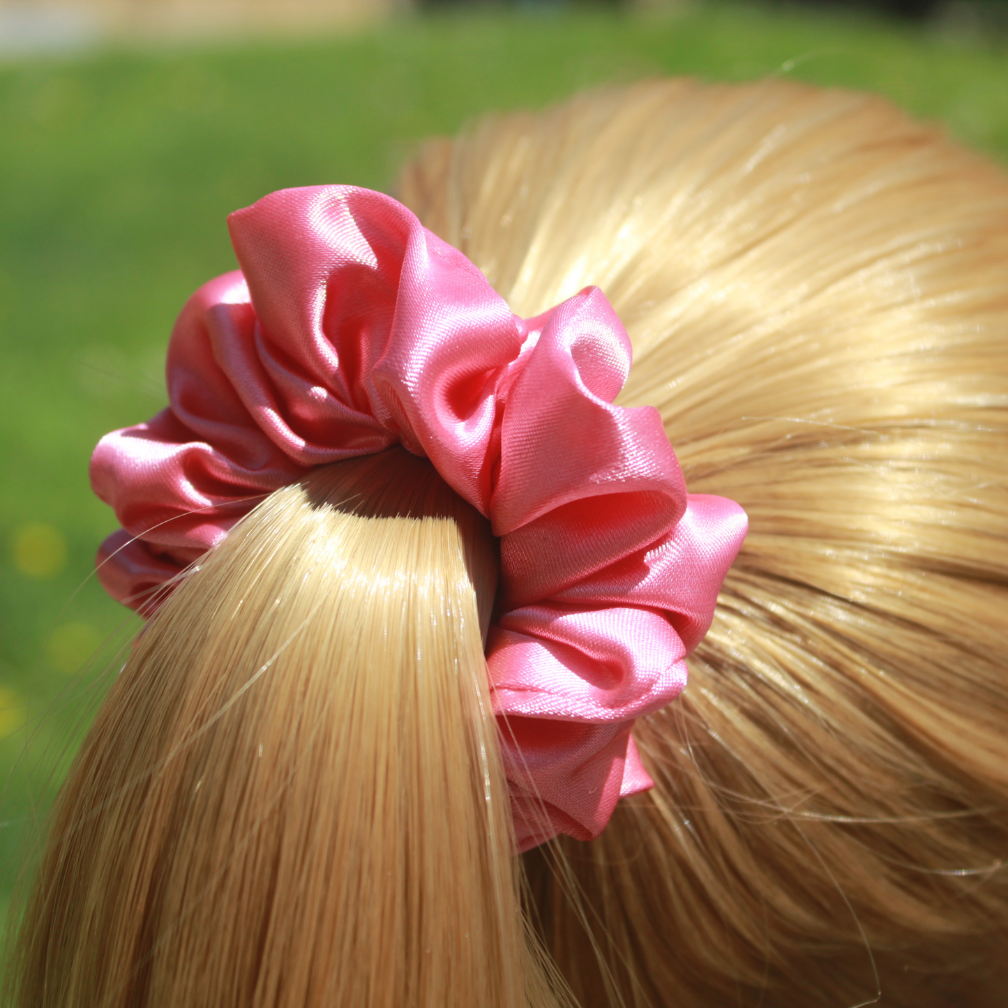 Coral Satin Scrunchie