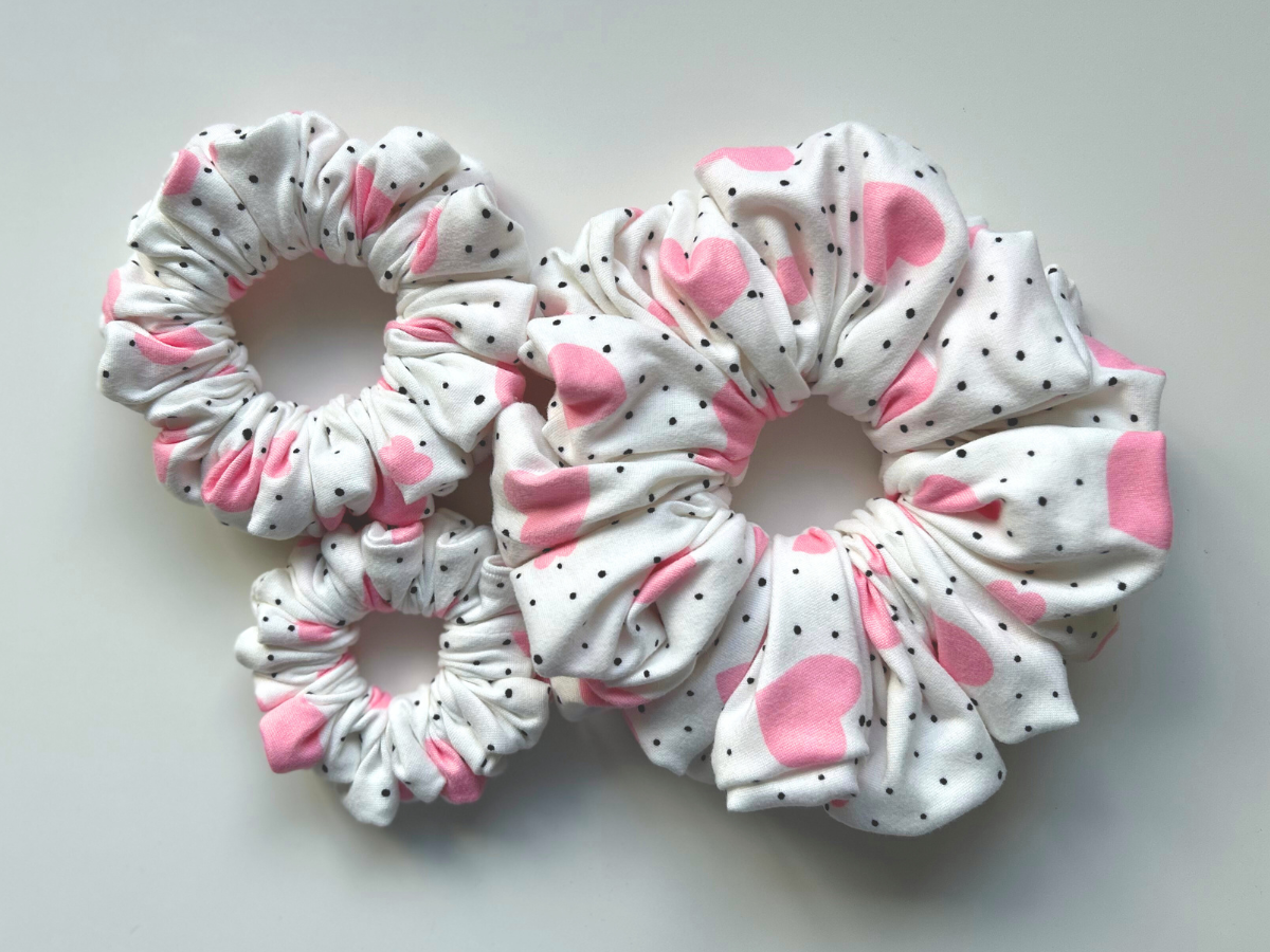 Hearts and Polka Dots Scrunchie
