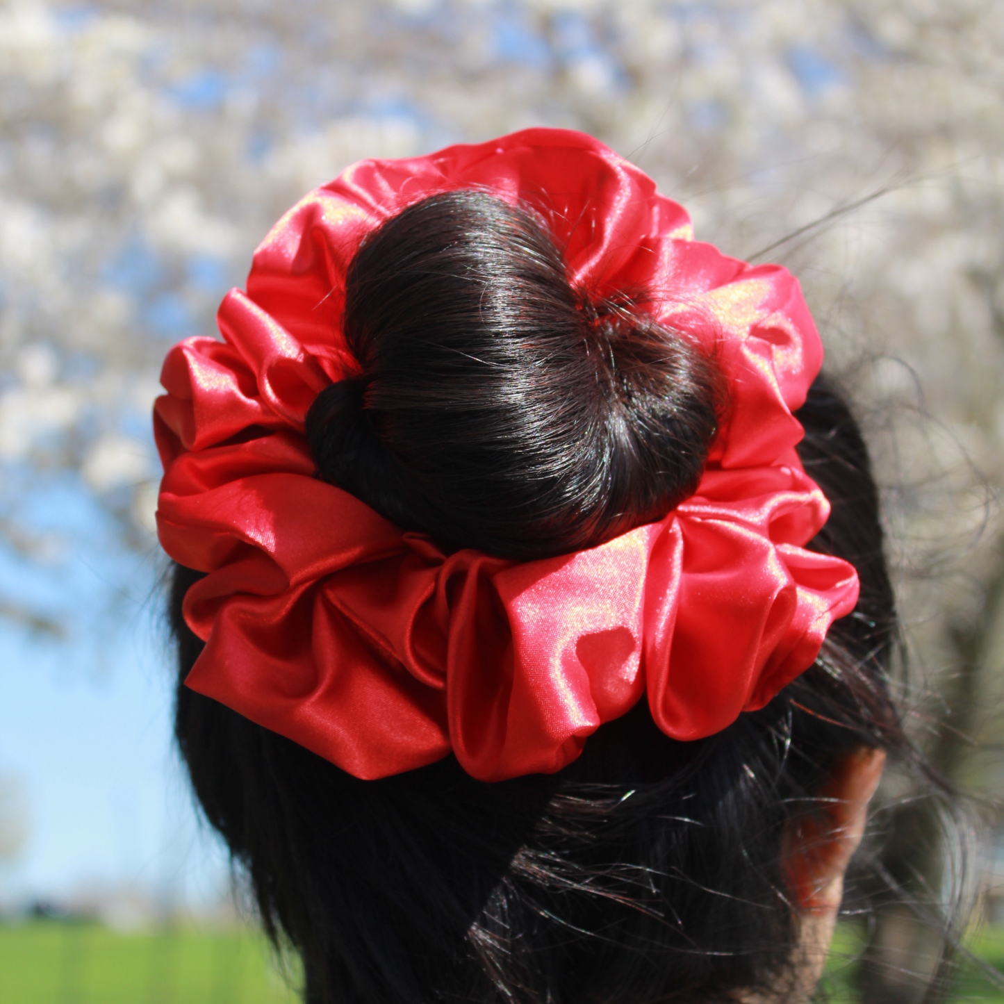 Red Satin Scrunchie