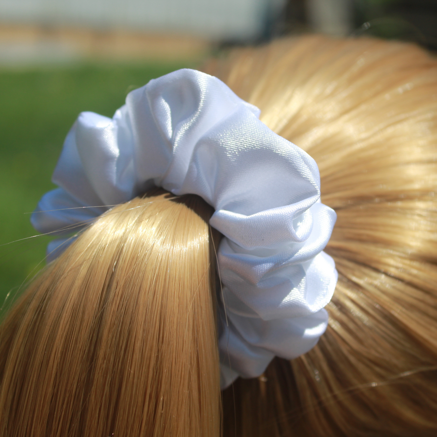 White Satin Scrunchie