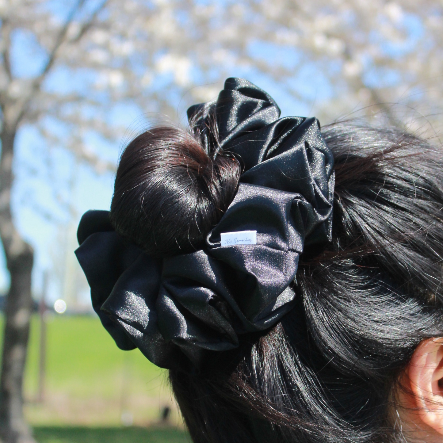 Black Satin Scrunchie
