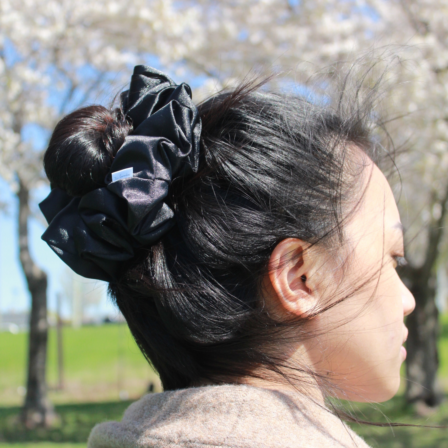 Black Satin Scrunchie