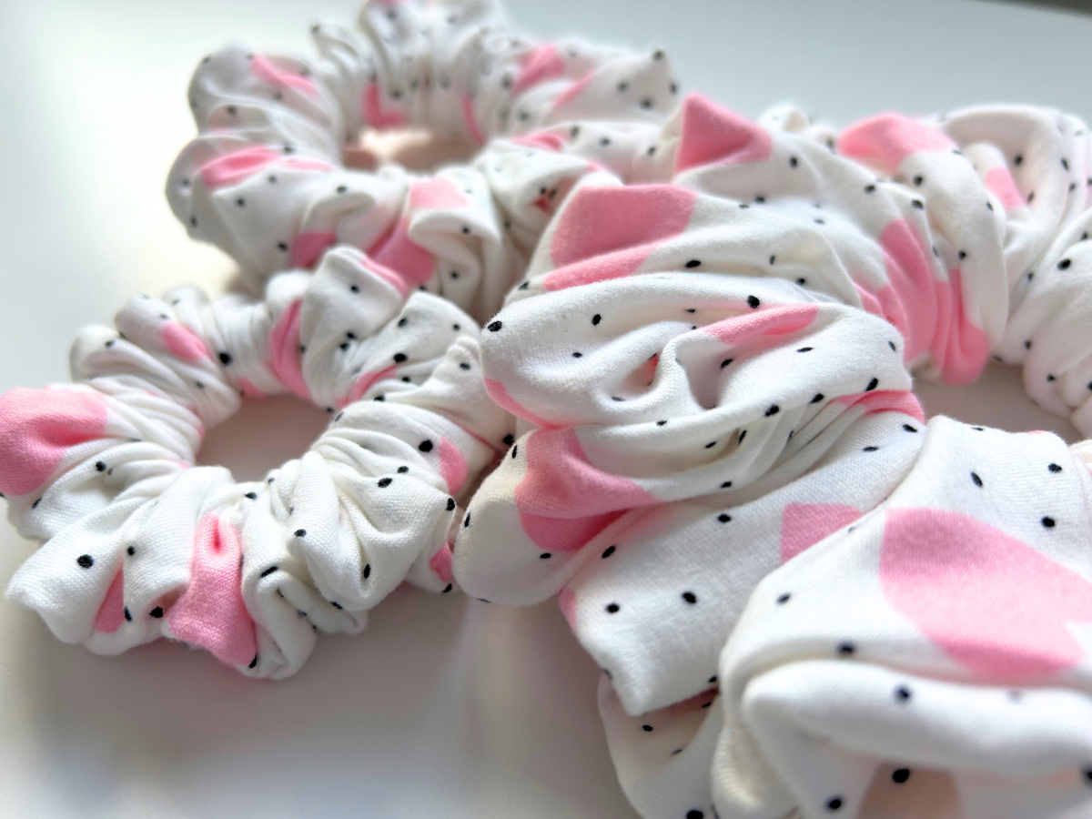 Hearts and Polka Dots Scrunchie