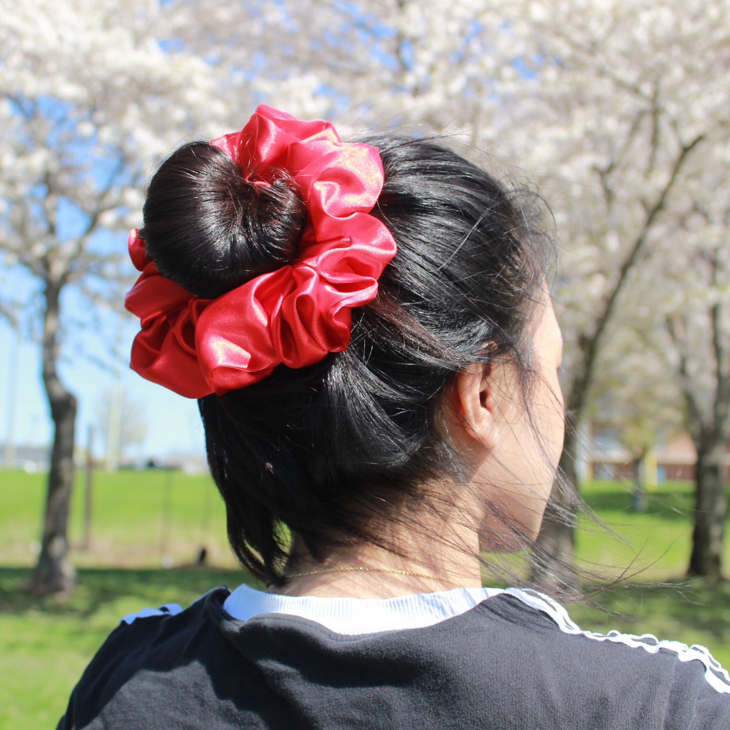 Red Satin Scrunchie
