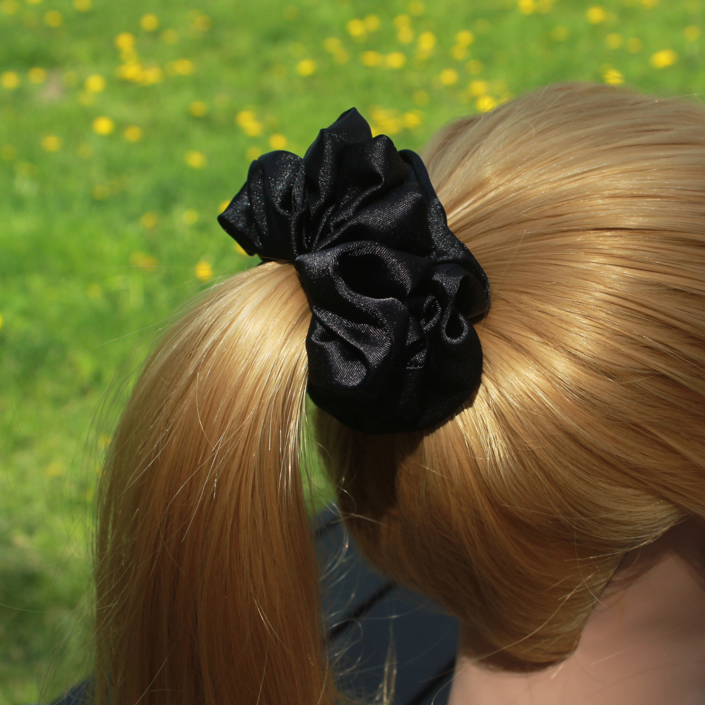 Black Satin Scrunchie