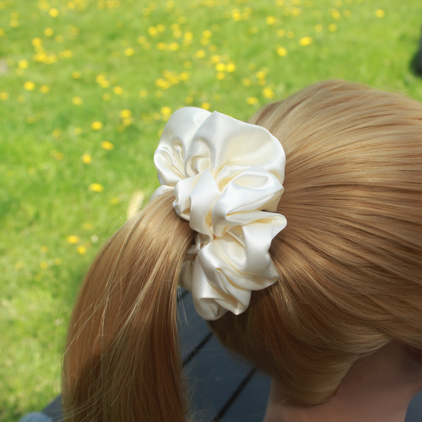 Off-White Satin Scrunchie