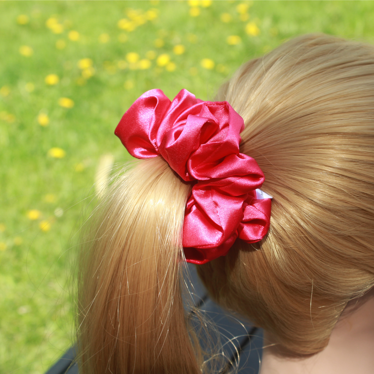 Fuchsia Satin Scrunchie