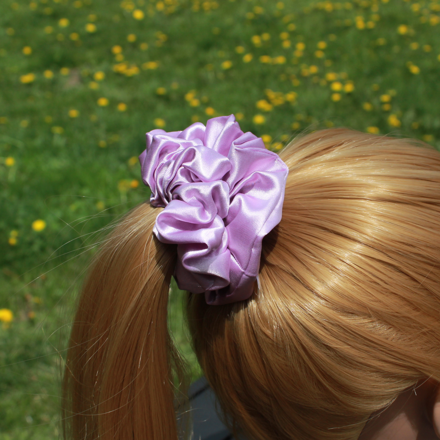 Lavender Satin Scrunchie