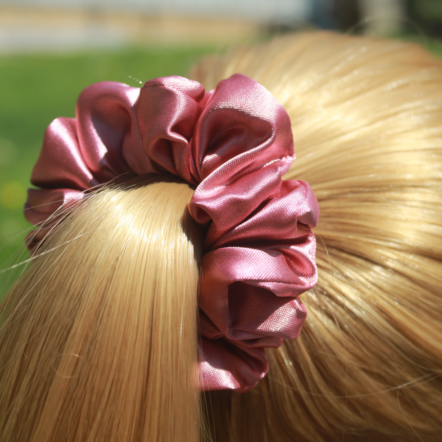 Dusty Rose Satin Scrunchie