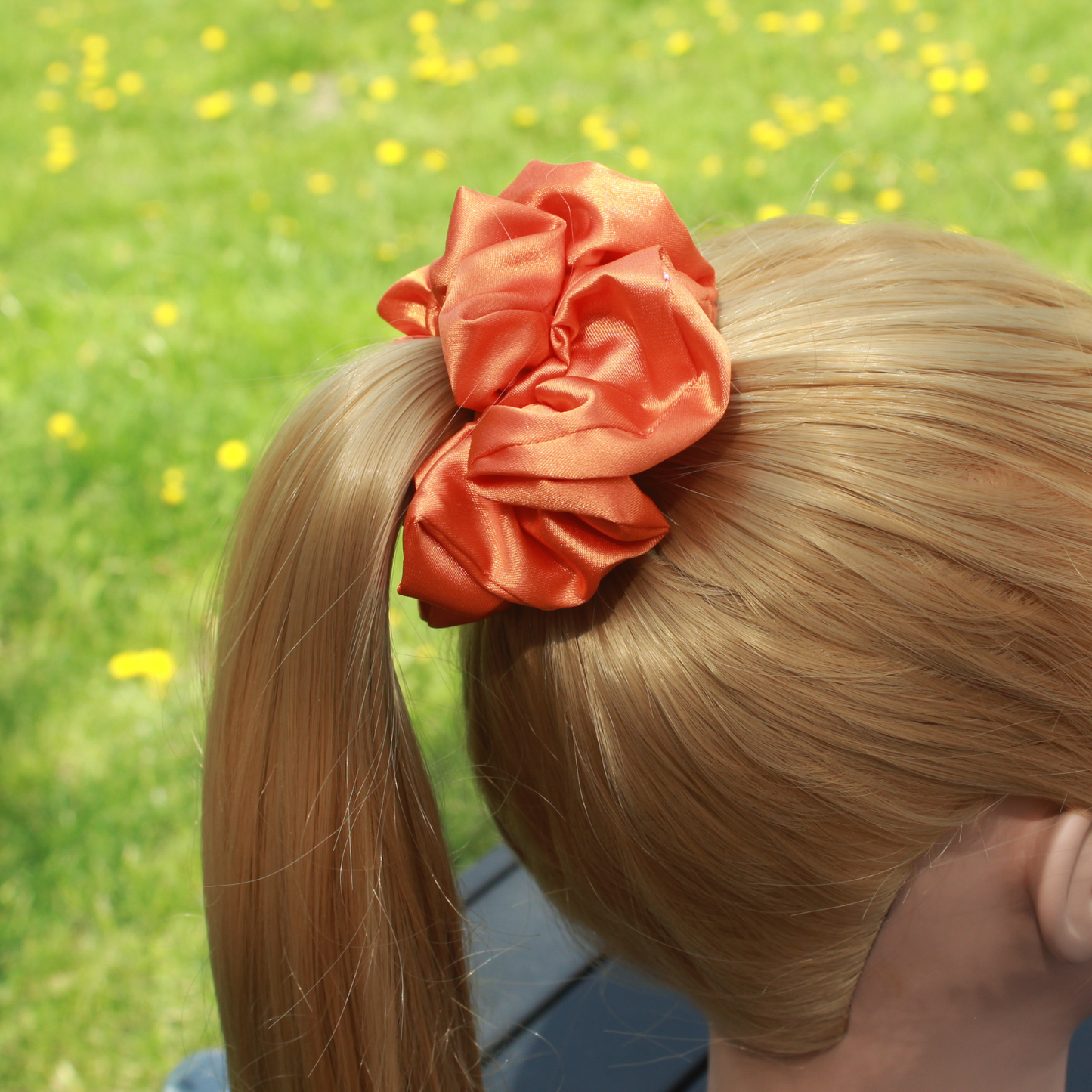 Orange Satin Scrunchie
