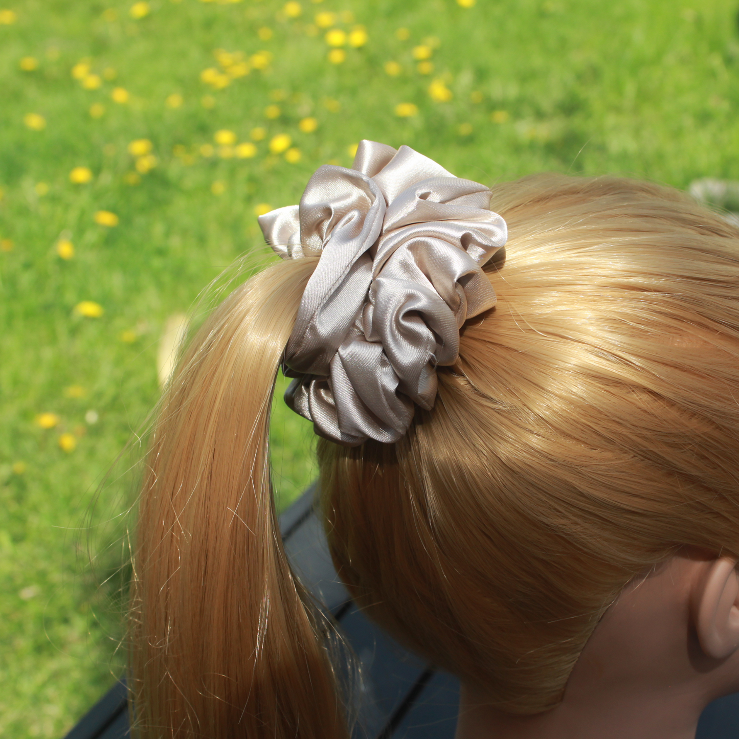 Champagne Satin Scrunchie