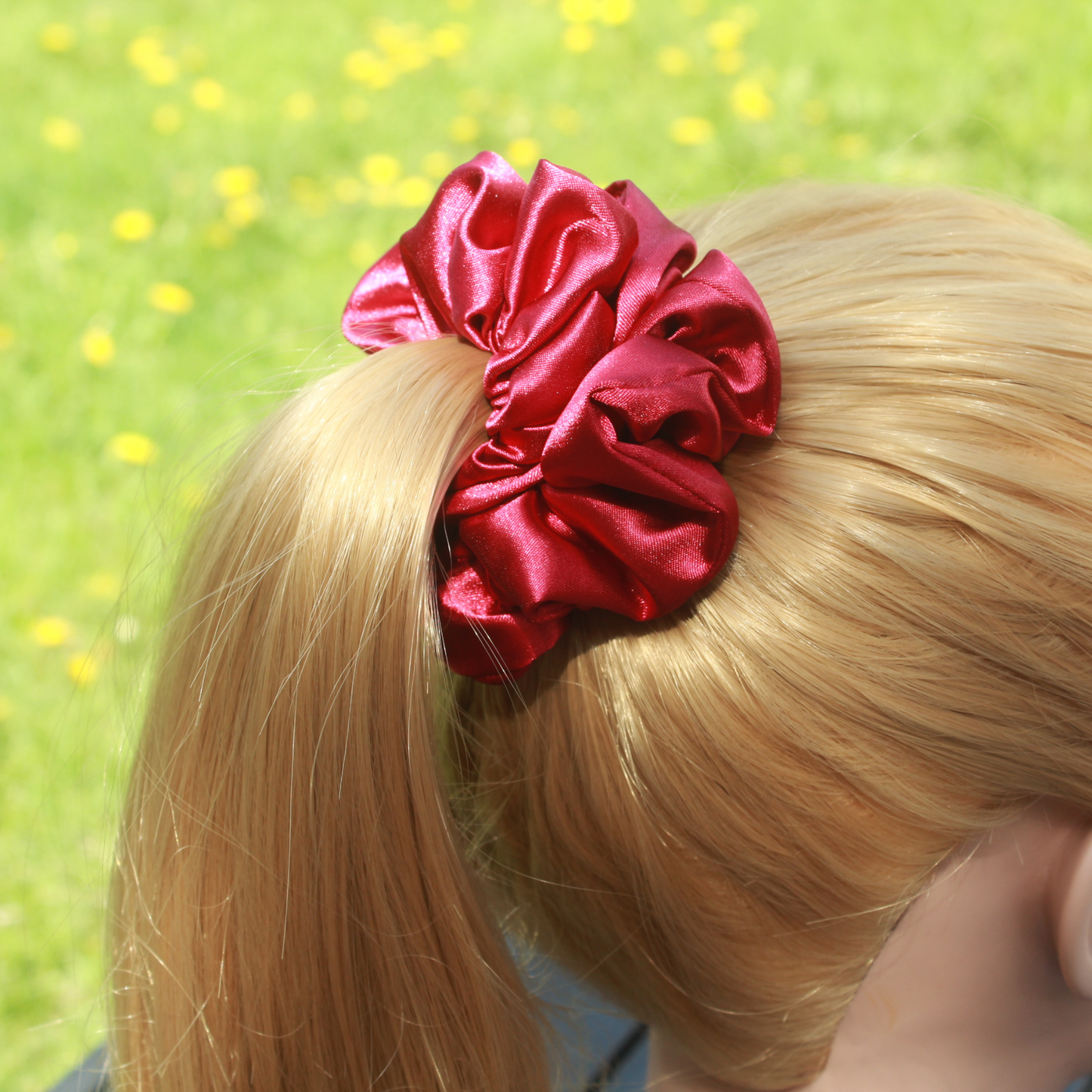 Burgundy Satin Scrunchie