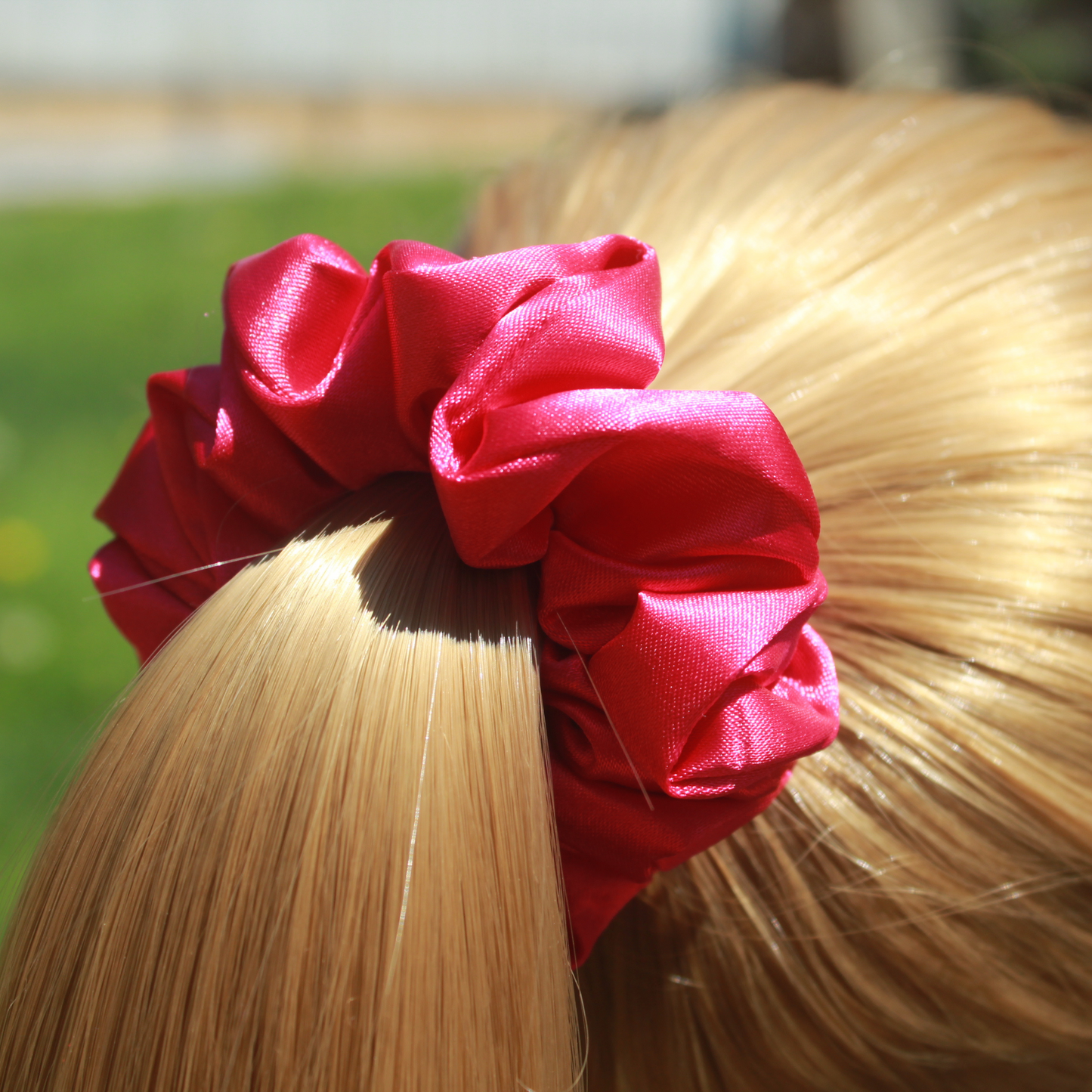 Fuchsia Satin Scrunchie