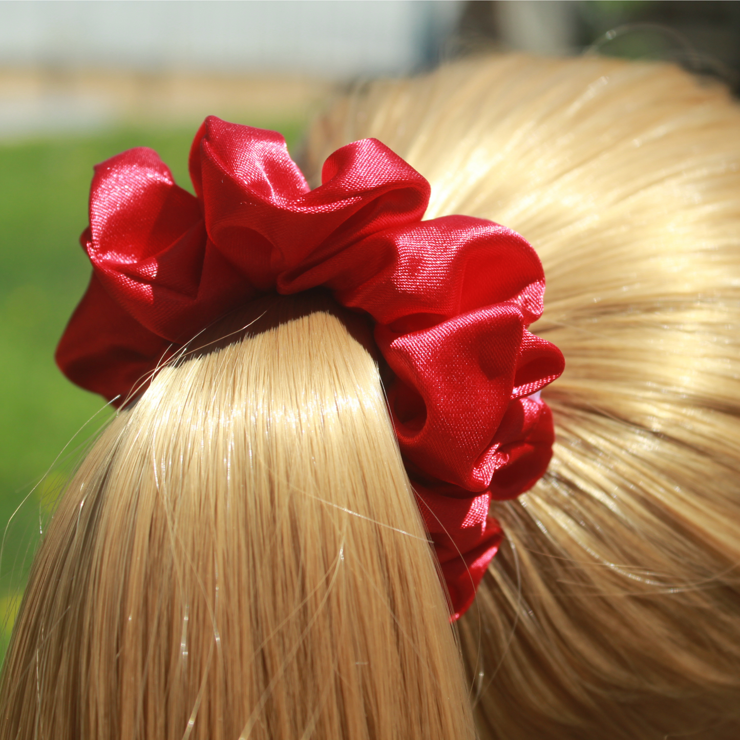 Dark Red Satin Scrunchie