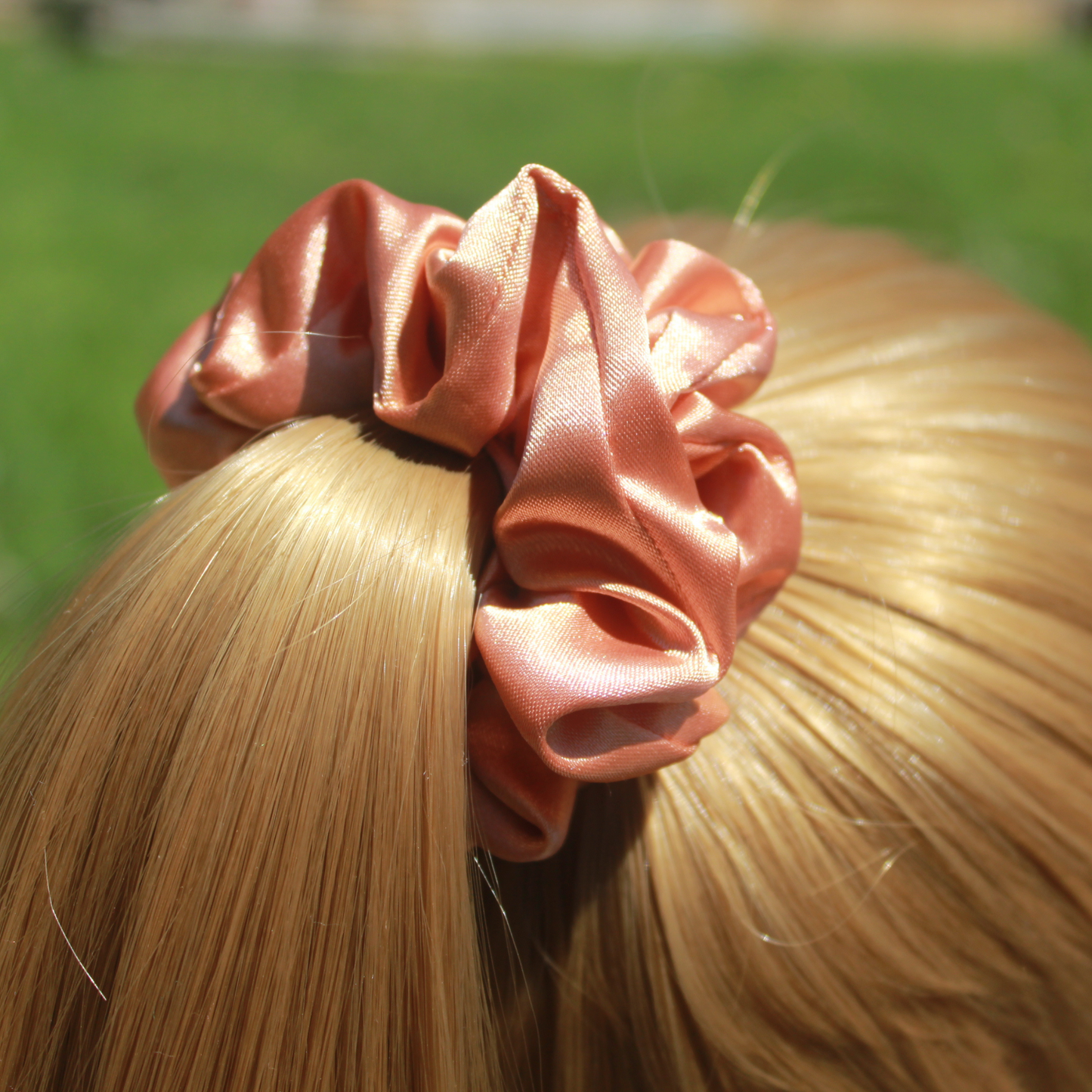 Peach Satin Scrunchie