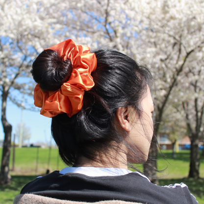Orange Satin Scrunchie