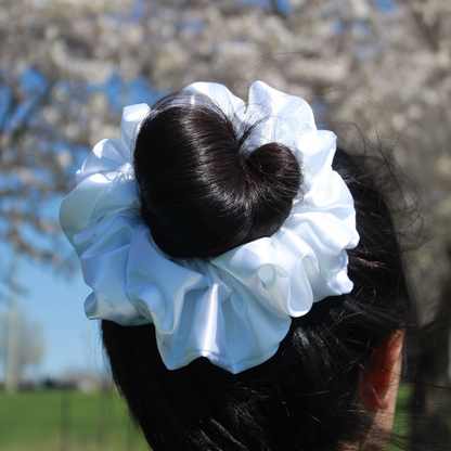 White Satin Scrunchie