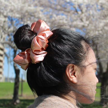 Peach Satin Scrunchie