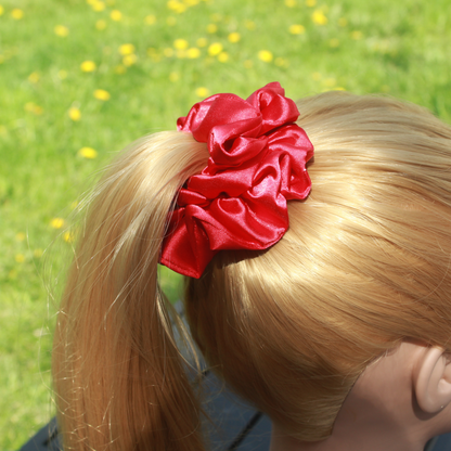 Dark Red Satin Scrunchie